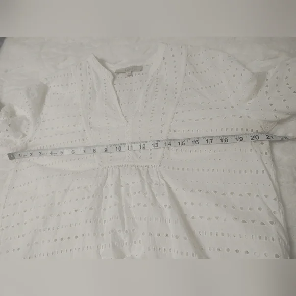LOFT White Eyelet Blouse - Picture 8 of 10